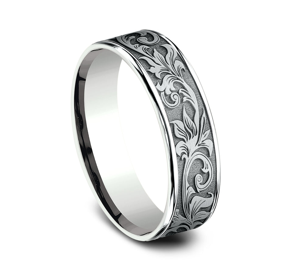 Thin Edge Band with Vintage Script Center