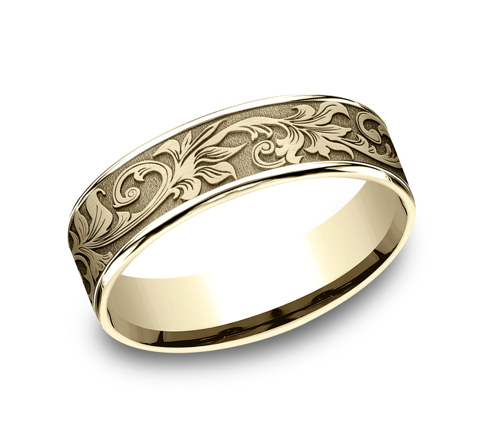 Thin Edge Band with Vintage Script Center