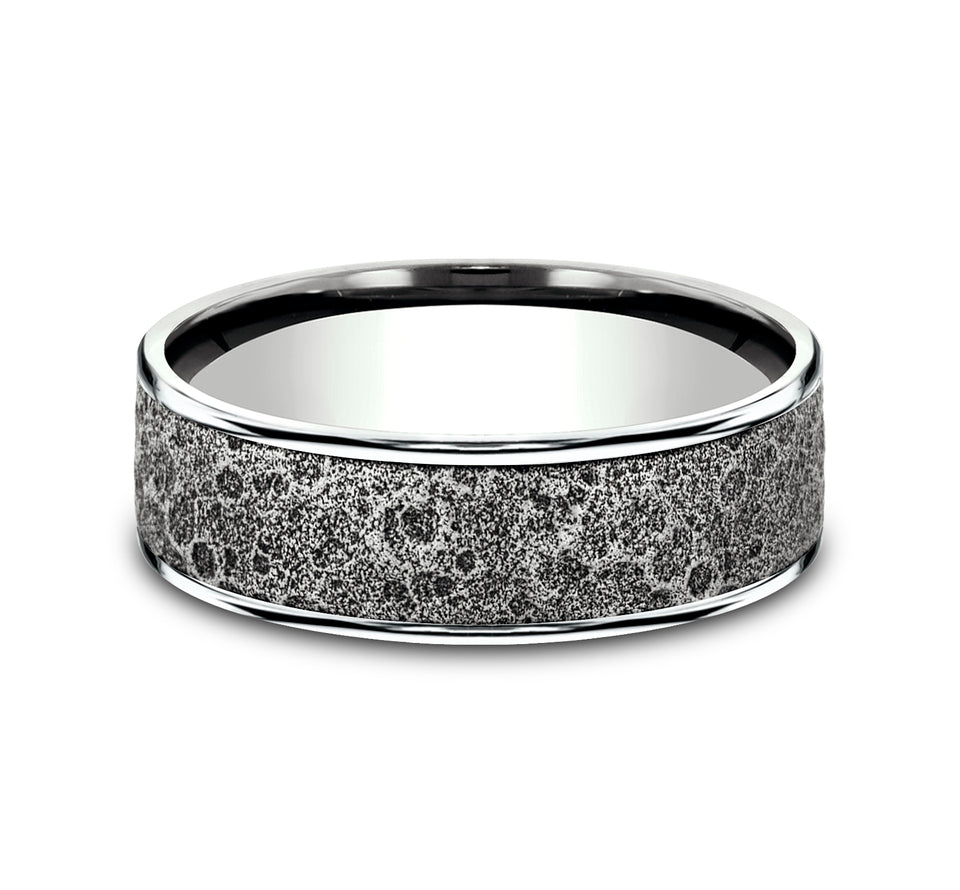 Thin Edge Band with Moon Rock Center