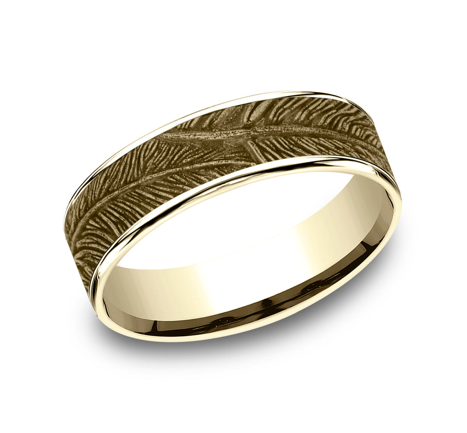 Thin Edge Band with Feather Center