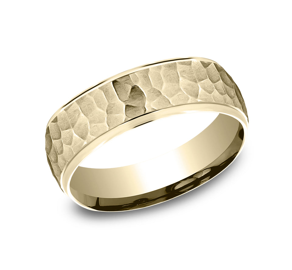 Light Comfort Fit Hammered Finish Band