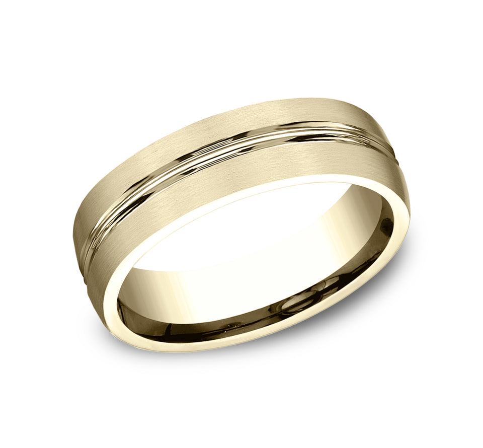 Light Comfort Fit Satin Band with Center Cut
