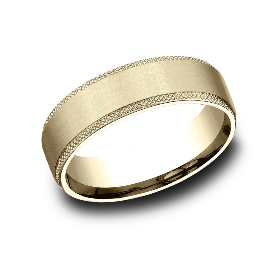 Light Comfort Fit Knurled Edge Band