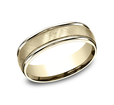 High Polish RE Band with Diagonal Grit Satin Center