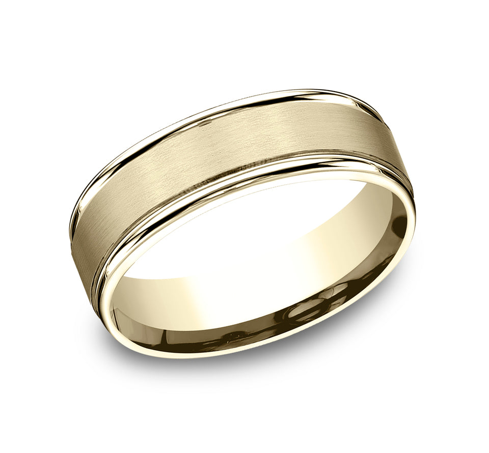High Polish RE Band with Satin Center