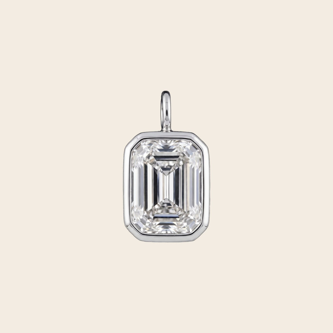 Emerald Lab Grown Diamond Solitaire Pendant