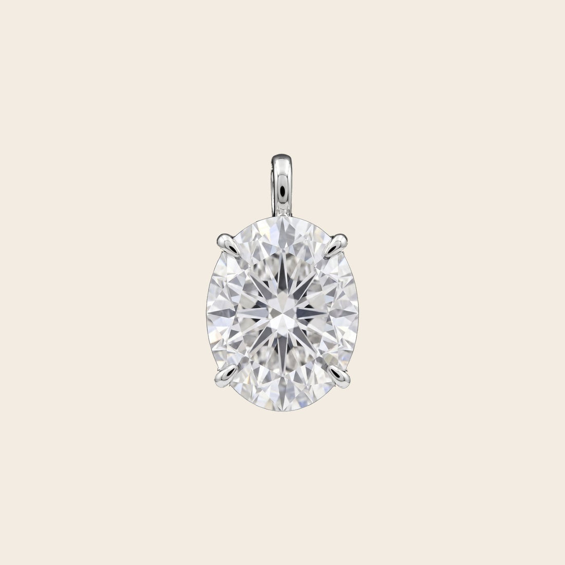 Oval Lab Grown Diamond Solitaire Pendant