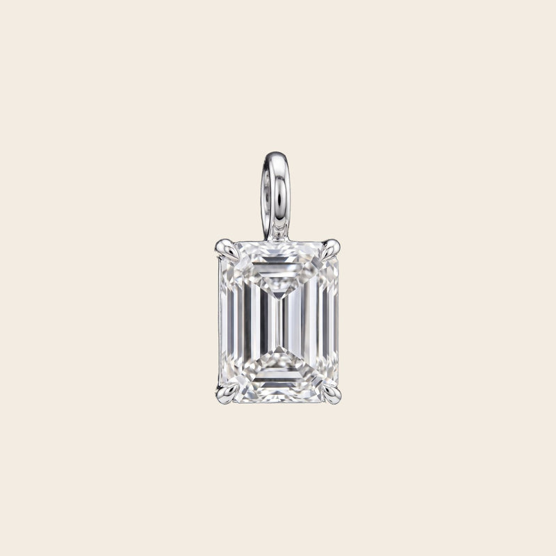 Emerald Diamond Solitaire Pendant