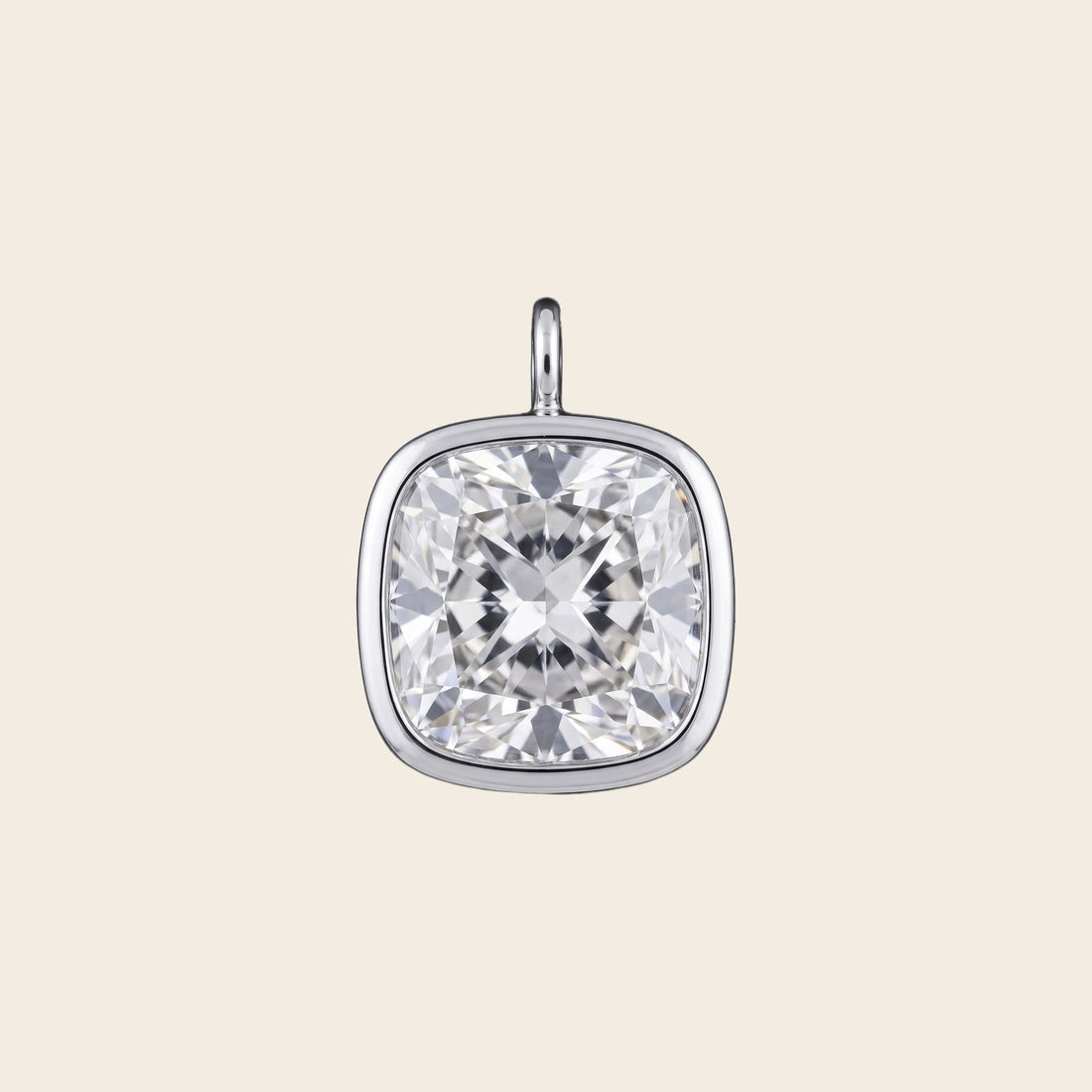 Cushion Lab Grown Diamond Solitaire Pendant