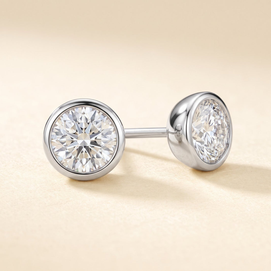 Bezel Set Lab Grown Diamond Studs