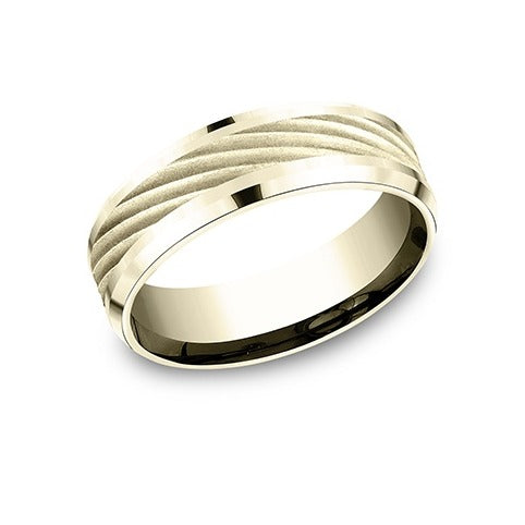 Drop Bevel Raised Swirl Band