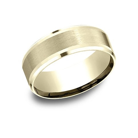 Drop Bevel Band with Satin Center
