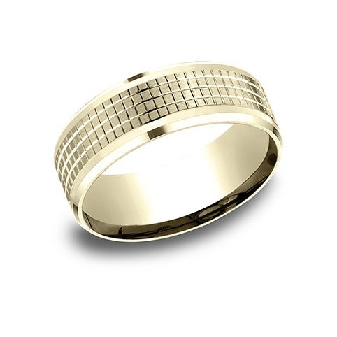 Drop Bevel Band with Cross Hatch Center