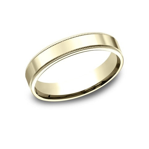 Flat Comfort Fit Milgrain Band