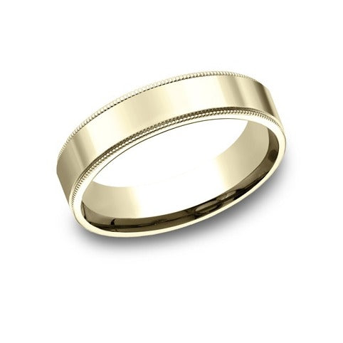 Flat Comfort Fit Milgrain Band