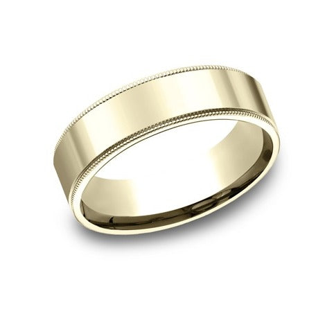 Flat Comfort Fit Milgrain Band