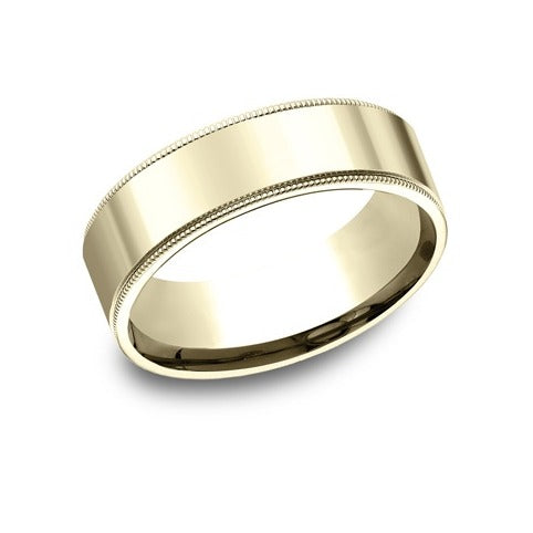 Flat Comfort Fit Milgrain Band