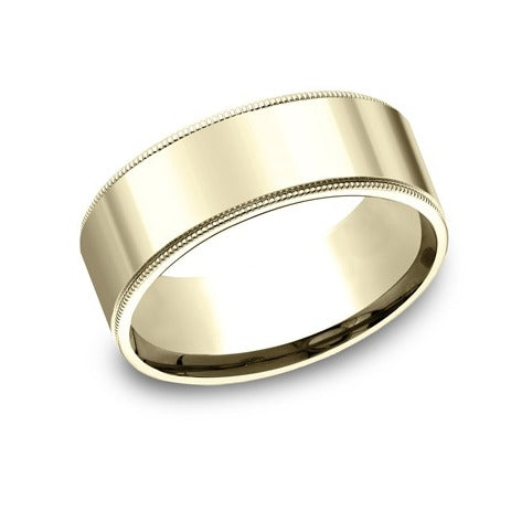 Flat Comfort Fit Milgrain Band