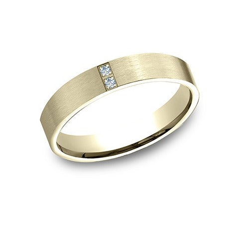 Flat Satin Diamond Band