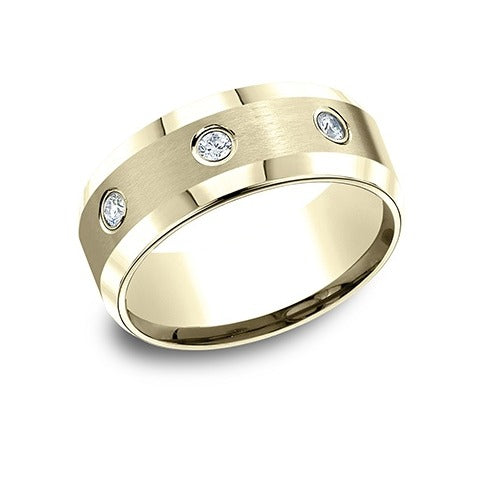 Beveled Edge Satin Diamond Band