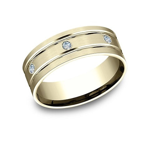 Flat Satin Diamond Band
