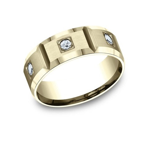 Beveled Edge Satin Diamond Band