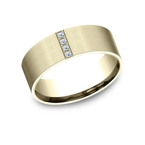 Flat Satin Diamond Band