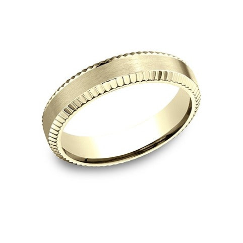 Fluted Beveled Edge Band with Satin Center