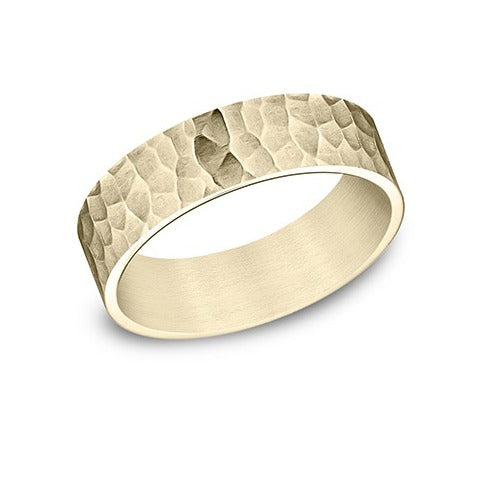 Flat Comfort Fit Hammered Band