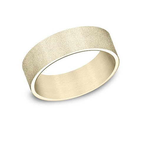 Flat Comfort Fit Sand Blast Band