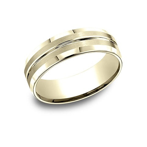Beveled Edge Satin Band with Center Cut