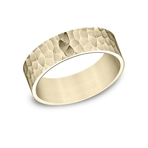 Flat Comfort Fit Hammered Band