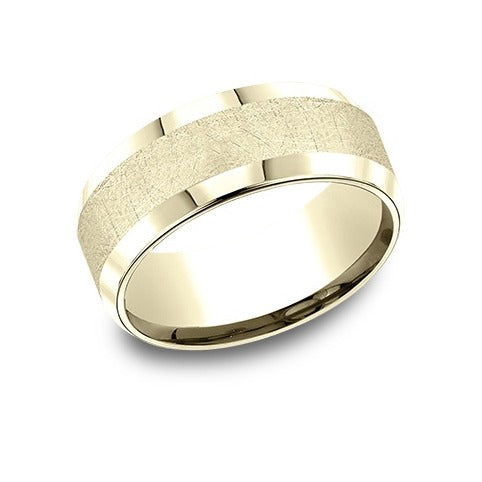 High Polish Beveled Edge Band with Swirl Center