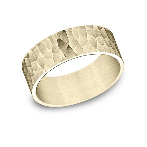 Flat Comfort Fit Hammered Band