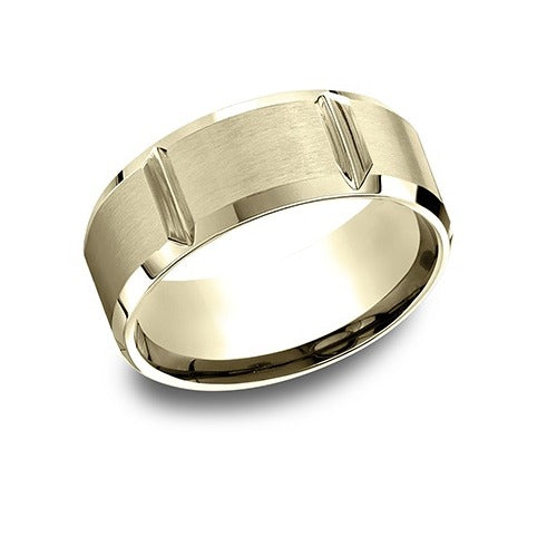 Beveled Edge Band with Satin Center