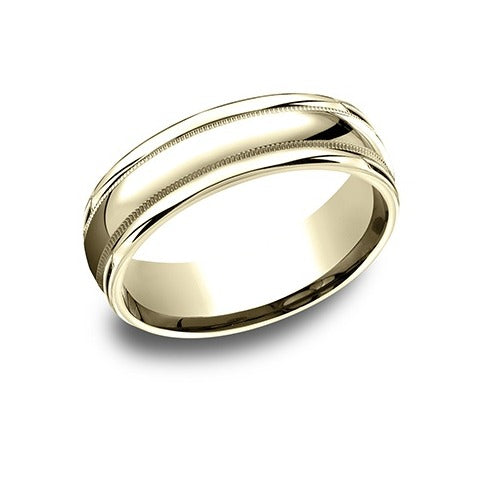 Bold Round Edge Milgrain High Polish Band