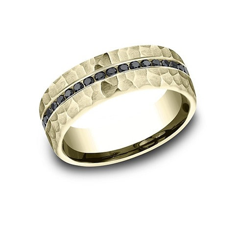 Hammered Black Diamond Band