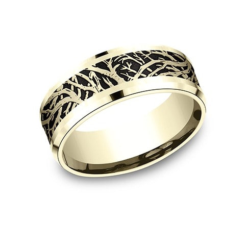 Drop Bevel Band with Enchanted Forest Center