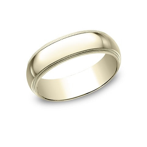 Traditional Oval Double Milgrain Band