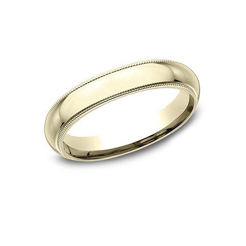 High Dome Comfort Fit Milgrain Band