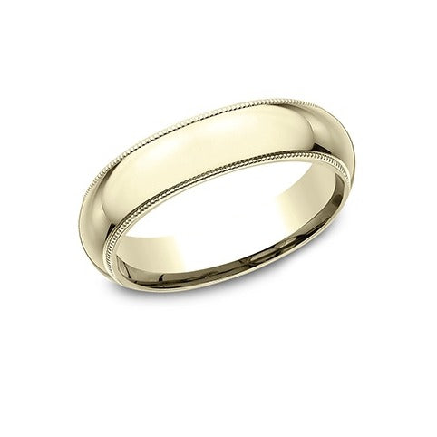 High Dome Comfort Fit Milgrain Band