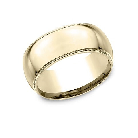 High Dome Comfort Fit Milgrain Band