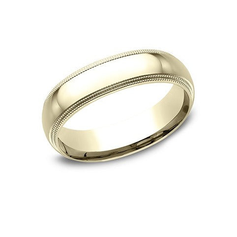 Light Comfort Fit Double Milgrain Band