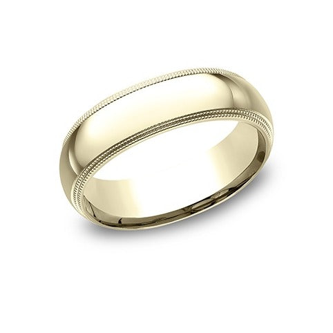 Light Comfort Fit Double Milgrain Band