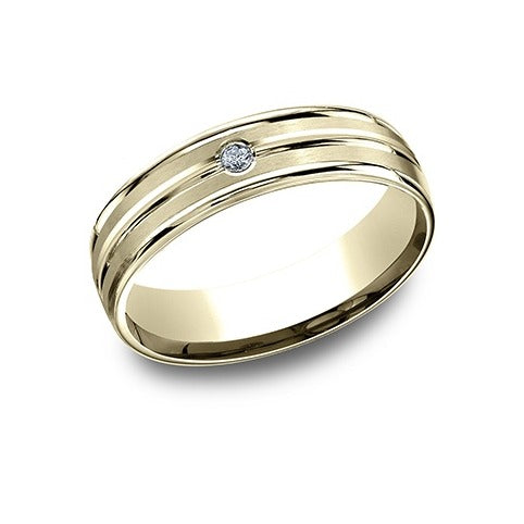 High Polish Round Edge Cuts Diamond Band with Satin Center