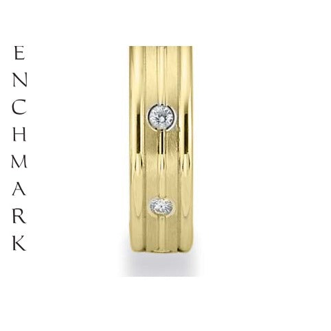 Round Edge Satin Diamond Band with Center Cut