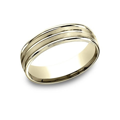High Polish RE Satin Band with Center Cut