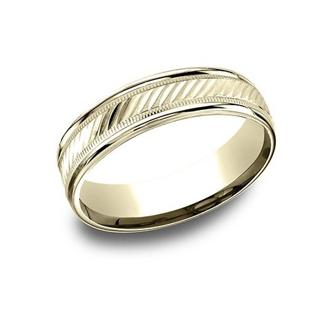 High Polish RE Milgrain Band with Center Cuts