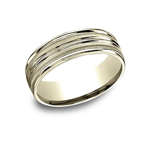 Round Edge Milgrain Band with Center Cut