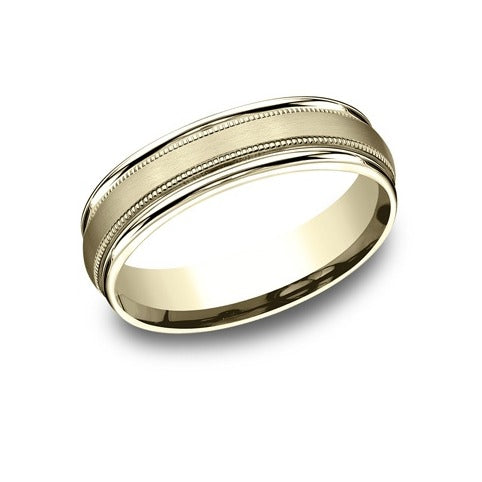 High Polish RE Milgrain Band with Satin Center